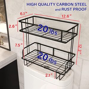 RICH LIVING DECOR Over The Toilet Storage, Over Toilet Bathroom Organizer, Above Toilet Rack, Toilet Stand, Bathroom Shelves Over Toilet, High-Grade Carbon Steel, Easy Assembly, 2-Tier Black