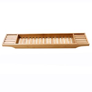 huskydg long slatted bathtub tray bathtub trays bamboo bathtub caddy tray for bath tub wooden for luxury and relaxing fits most tubs gift for loved ones,wood color