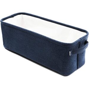 Juvale Dark Blue Fabric Storage Bin for Home and Bathroom (16 x 6 x 5.5 Inches)