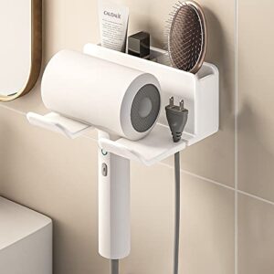 olishi adhesive hair dryer holder stick on wall or wall mount bathroom hair blow dryer rack organizer