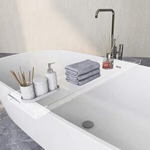 cxngd luxury acrylic bath tray transparent waterproof bathtub trays clear bath tub tray caddy, 32.3 * 7.87 * 1.18in