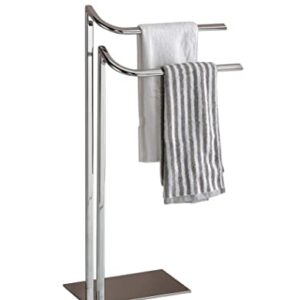 KB Designs - Freestanding Double Towel Racks Bathroom Accessories Towel Holder Stand on Floor, Chrome