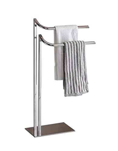 KB Designs - Freestanding Double Towel Racks Bathroom Accessories Towel Holder Stand on Floor, Chrome