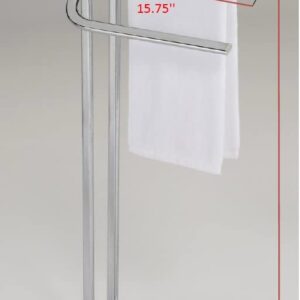 KB Designs - Freestanding Double Towel Racks Bathroom Accessories Towel Holder Stand on Floor, Chrome