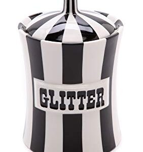 Jonathan Adler Glitter Canister, Black/White, One Size