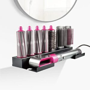 e ezexpreze storage holder for dyson airwrap styler, brushes or curling iron, mounted rack bracket stand with adhesive for home bathroom organizer (black)