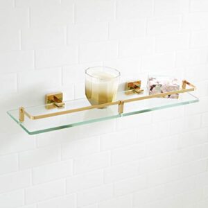 signature hardware 295797 albury 19-5/8" glass bathroom shelf