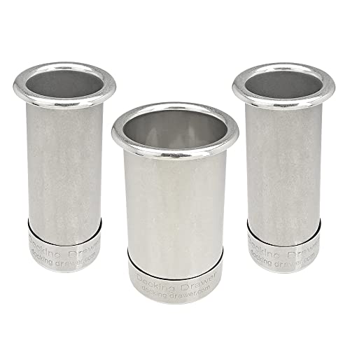 3.0", 2.0" and 2.0" Capped Canister Bundle for Hot Tools, Hair Dryer, Curling Iron, and Flat Iron Holder Tube Ring | Docking Drawer | Stainless Steel