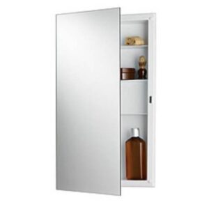 nutone 781053 recess mount cabinet with frameless mirror and pencil polish edges from the buil, n/a