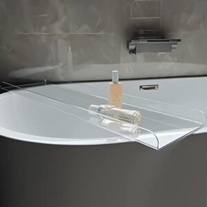 clear bathtub caddy tray, bathroom storage rack, acrylic bath rack, tub shelf, tub tray accessories for bath,35.4" lx7.9 wx1.2 h,clear