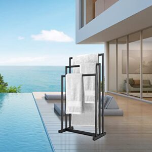 OHIOLEE Standing Towel Rack, 3 Tier Modern Free Standing Towel Rack Stand for Bathroom Floor Standing Towel Drying Racks Holder for Bath & Hand Towels