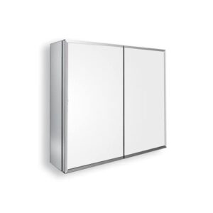 PIWAYPI 30x26 inch Double Door Mirror Medicine Cabinet Surface Mount or Recess Aluminum