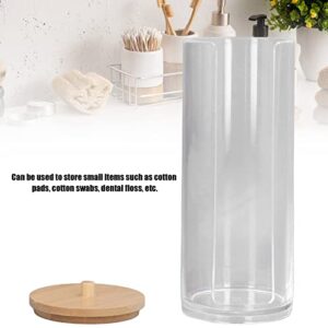 Storage Box, Cosmetic Cotton Pad Dispenser, Clear Makeup Cotton Swabs Holder Organizer Round Storage Bins with Cover for Daily Use