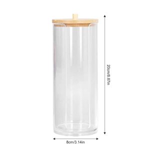 Storage Box, Cosmetic Cotton Pad Dispenser, Clear Makeup Cotton Swabs Holder Organizer Round Storage Bins with Cover for Daily Use