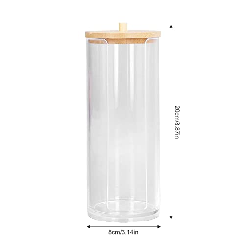 Storage Box, Cosmetic Cotton Pad Dispenser, Clear Makeup Cotton Swabs Holder Organizer Round Storage Bins with Cover for Daily Use