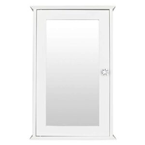 QXDRAGON Wall Mounted Bathroom Cabinet, 2-in-1 Mirror Medicine Cabinet with 3 Heights Adjustable Shelf & Single Mirror Door Storage Cabinet Over-The-Toilet Storage Organizer (White)