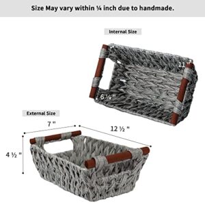 GRANNY SAYS Bundle of 2-Pack Wicker Storage Baskets & 2-Pack Woven Storage Baskets for Bathroom