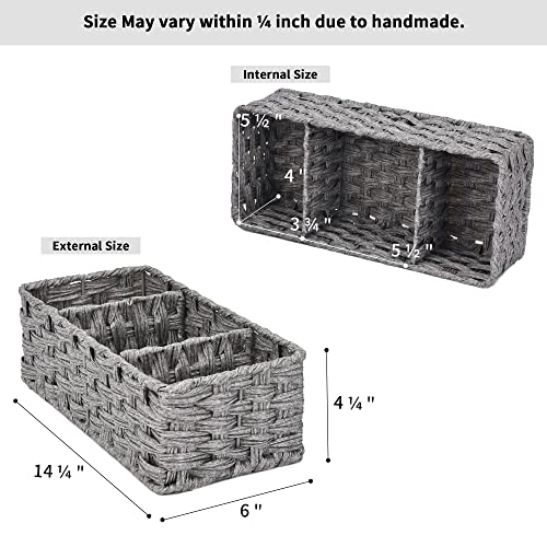 GRANNY SAYS Bundle of 2-Pack Wicker Storage Baskets & 2-Pack Woven Storage Baskets for Bathroom