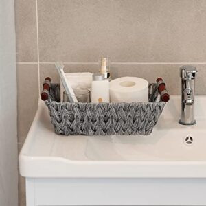 GRANNY SAYS Bundle of 2-Pack Wicker Storage Baskets & 2-Pack Woven Storage Baskets for Bathroom