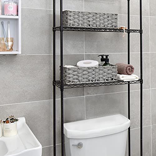 GRANNY SAYS Bundle of 2-Pack Wicker Storage Baskets & 2-Pack Woven Storage Baskets for Bathroom