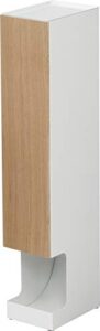 yamazaki home dispenser-bathroom storage holder stand | steel + wood | tall | toilet paper stocker, ash
