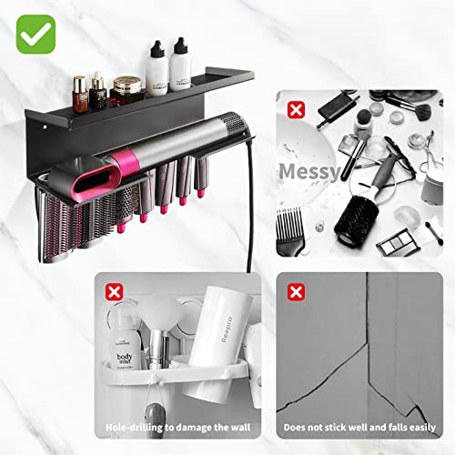 Suitable for Dyson Airwrap Wall-Mounted Shelf Hair Curler Holder Storage Rack Hair Care Tool Organizer Stand Bracket