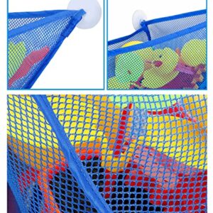 CHIL Bath Toy Organizer with 3 Strong Suction Cups Mounted Bath/Shower Caddy Storage Solution Bath Toy Storage Net & Bathroom Corner Shower Caddy Bag Bathroom Storage Bag