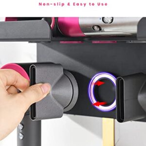 Storage Holder for Dyson Airwrap, Wall Mount Stand for Dyson Supersonic and Styler, Nail-Free Aluminum Alloy Hair Dryer Holder for Dyson, Organizer Rack for Bathroom Bedroom Hair Salon Barbershop