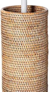 KOUBOO 1030058 La Jolla Hand Woven Rattan Toilet Roll Stand Pendant Lamp, White Wash