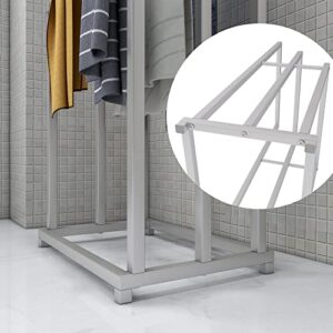 BOFENG Metal Silver Floor Free Standing Towel Racks for Bathroom,Chrome Ladder Towel Racks Anti-Rust Bathroom Accessories Organizer for Bath Storage & Hand Towel,Pool Drying Rack