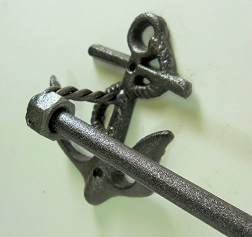 Natural Cast Iron Anchor Towel Bar 24" for Bath or Kitchen