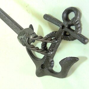 Natural Cast Iron Anchor Towel Bar 24" for Bath or Kitchen