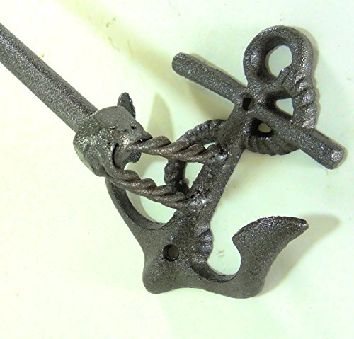 Natural Cast Iron Anchor Towel Bar 24" for Bath or Kitchen