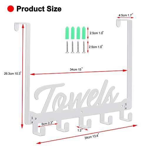 Over The Door Hooks, Towel Rack for Bathroom Towel Holder for Hanging Heavy Duty