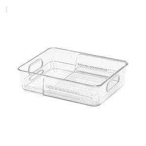 pull-out decorative tray 15.3x7.1 inches, clear tray for bathroom dresser counter countertop,dispenser plate serving trays pedestal tray for perfume,cosmetics,jewelry,makeup,skincare organizer