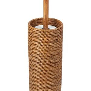 KOUBOO 3 Rolls La Jolla Hand Woven Rattan Toilet Roll Stand, Honey Brown