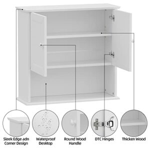 Visiblesser Bathroom Wall Cabinet, Hanging Medicine Cabinets, Wall Mounted Storage Cabinet for Kitchen & Living Room, White