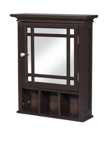 elegant home fashion neal removable wooden medicine cabinet with mirrored door, espresso