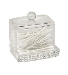 laura ashley q-tip box in pave diamond design, super clear