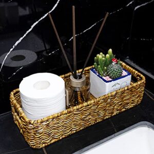 Aevtih Rattan Basket for Toilet Paper, Baskets for Storage with Built-in Handles, Bathroom Basket & Towel Storage, Basket for Toilet Tank Top Paper