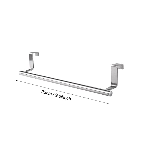 2Pcs Towel Rack Over Door, Towel Bar Hanging Holder, Stainless Steel Bathroom Kitchen Cabinet Towel Rag Rack, Shelf Hanger