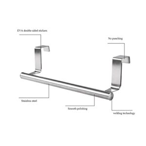 2Pcs Towel Rack Over Door, Towel Bar Hanging Holder, Stainless Steel Bathroom Kitchen Cabinet Towel Rag Rack, Shelf Hanger