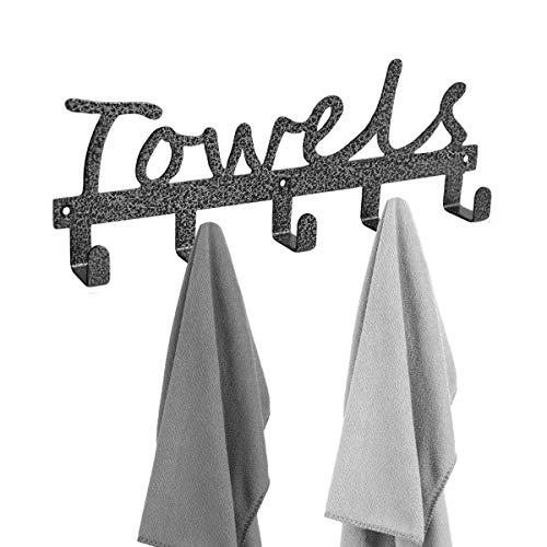 Qualward Bathroom Towel Rack for Wall Mount – Space Saving and Easy to Install Towel Holder Hooks for Bathroom Organizer Towels Robes Clothing, Kitchen, Pool(1 Pack)