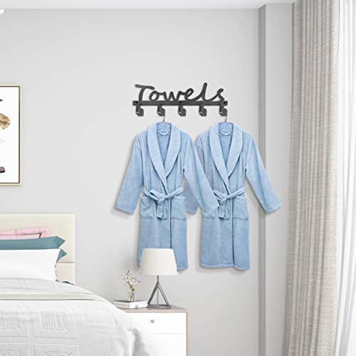 Qualward Bathroom Towel Rack for Wall Mount – Space Saving and Easy to Install Towel Holder Hooks for Bathroom Organizer Towels Robes Clothing, Kitchen, Pool(1 Pack)