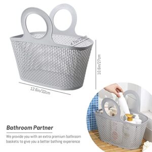 2 Pack Expandable Caddy Bath Tray for Tub, Multifunctional Drain Bathtub Shelf with Non-Slip Extending Grip for Tub Against Wall, Kitchen Dish Drying, Tub Organizer with Foldable Storage Baskets