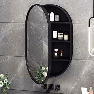 qqxx medicine cabinet with mirror,bathroom mirror cabinet with storage,oval wall mounted medicine cabinet for bathroom,aluminum wall mirror for livingroom bedroom bathroom hanging cabinet