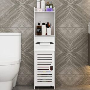 ruilogod small bathroom storage cabinet with doors and shelves narrow bathroom cabinet slim bathroom organizer cabinet white ysbg-01 ysbg-01