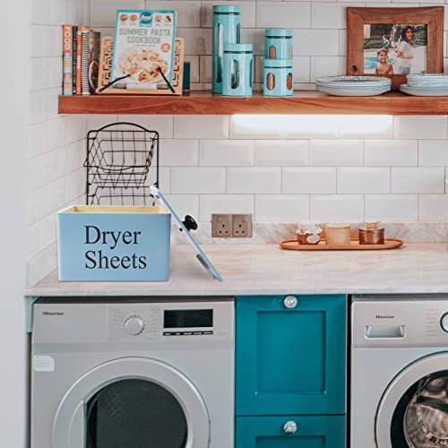 Dryer Sheet Holder, Dryer Sheet Dispenser, Wood Dryer Sheet Container Box For Laundry Room, Rustic Dryer with Lid, Farmhouse Home Decor Organizer,Fabric Softener Storage Bin