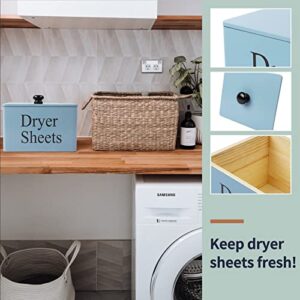 Dryer Sheet Holder, Dryer Sheet Dispenser, Wood Dryer Sheet Container Box For Laundry Room, Rustic Dryer with Lid, Farmhouse Home Decor Organizer,Fabric Softener Storage Bin