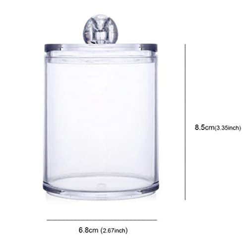 CNYEJQJC Qtip Holder Dispenser, Clear Plastic Apothecary Jars Cotton Swab Dispenser Bathroom Canister Storage Vanity Makeup Organizerwith Lids for Cotton Ball, Cotton Swab, Cotton Round Pads, Floss